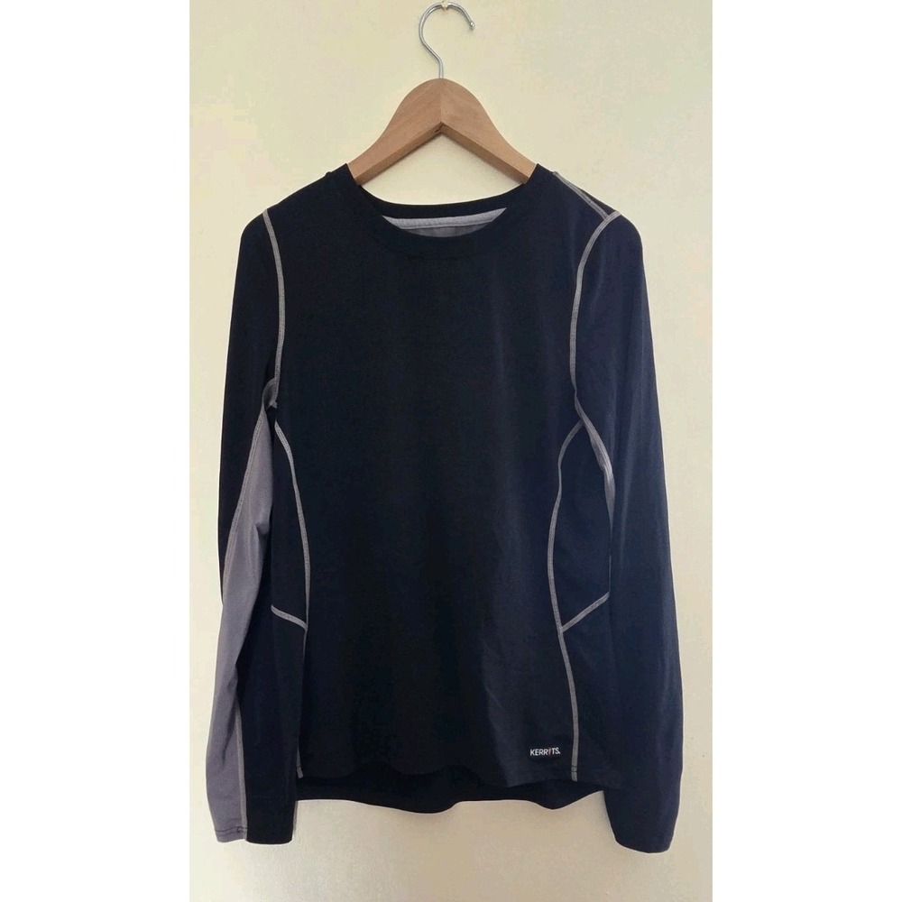 Kerrits Base Layer Shirt Black Gray  Equestrian Kwikwarm Size Small Outdoor Hike